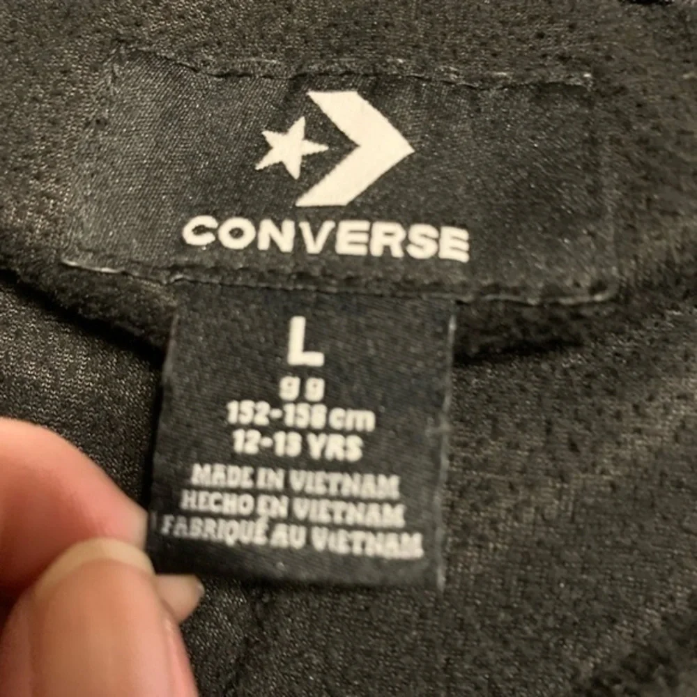 Girls converse black Valore zip jacket size‎ large 12-13 years logo sleeve